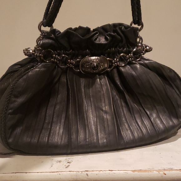 Larisa Barrera authentic black lambskin shoulder bag purse. - Picture 2 of 8